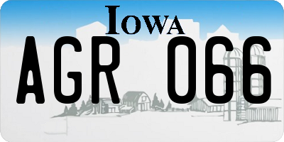 IA license plate AGR066
