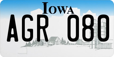 IA license plate AGR080