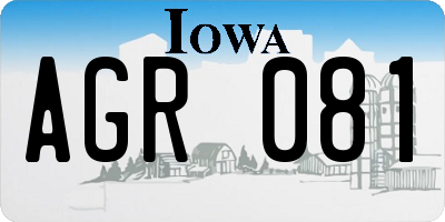 IA license plate AGR081