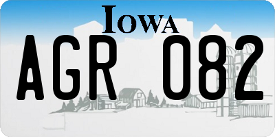 IA license plate AGR082
