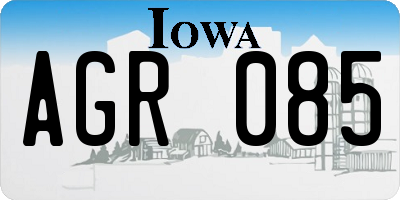 IA license plate AGR085