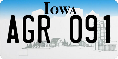 IA license plate AGR091