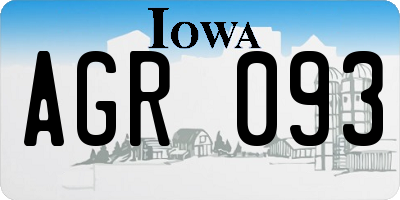 IA license plate AGR093