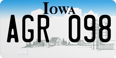 IA license plate AGR098