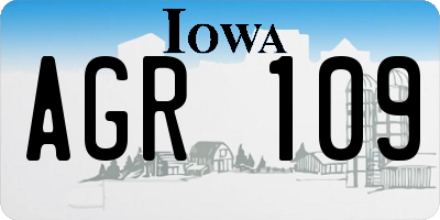 IA license plate AGR109