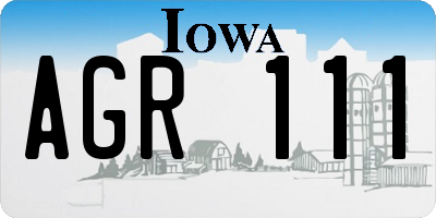 IA license plate AGR111