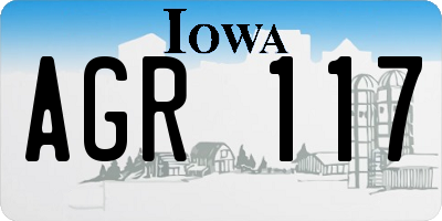 IA license plate AGR117