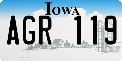 IA license plate AGR119