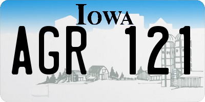 IA license plate AGR121