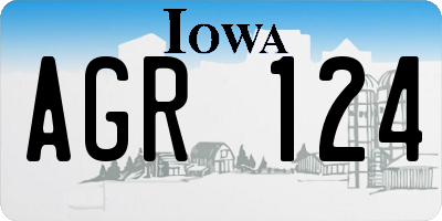 IA license plate AGR124