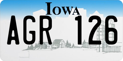 IA license plate AGR126