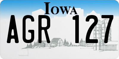 IA license plate AGR127
