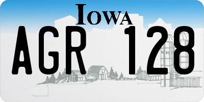 IA license plate AGR128