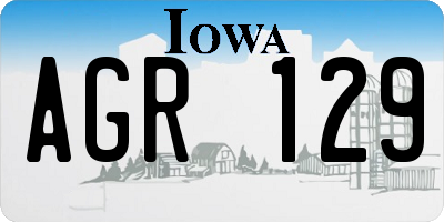 IA license plate AGR129