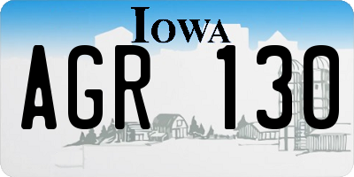 IA license plate AGR130