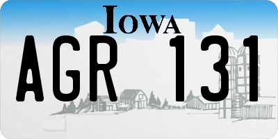 IA license plate AGR131
