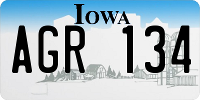 IA license plate AGR134