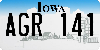 IA license plate AGR141