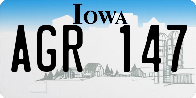 IA license plate AGR147