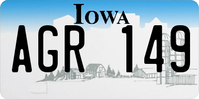 IA license plate AGR149
