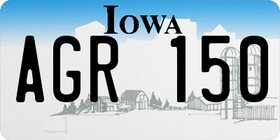 IA license plate AGR150