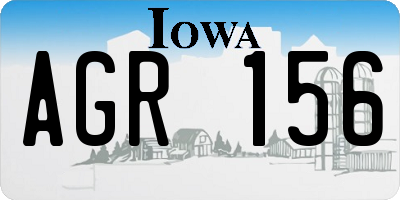 IA license plate AGR156