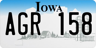 IA license plate AGR158