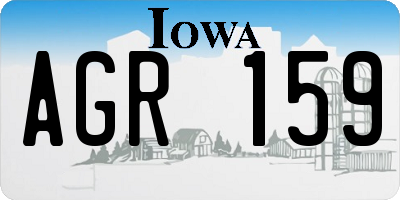 IA license plate AGR159