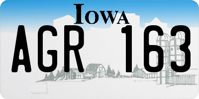 IA license plate AGR163