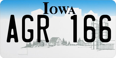 IA license plate AGR166