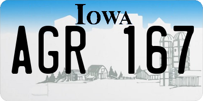 IA license plate AGR167