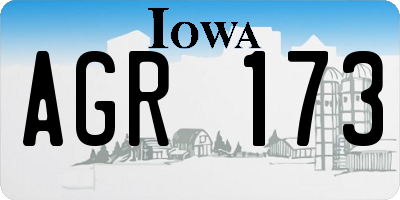 IA license plate AGR173