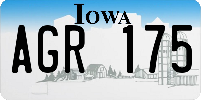 IA license plate AGR175