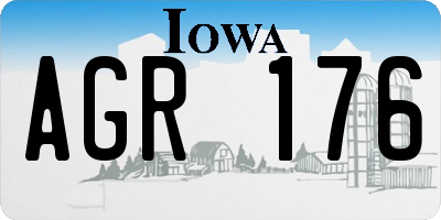 IA license plate AGR176