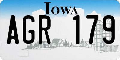 IA license plate AGR179