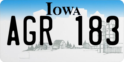 IA license plate AGR183