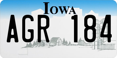 IA license plate AGR184