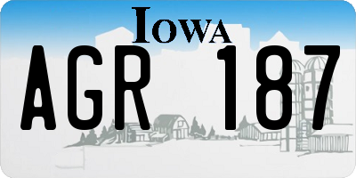 IA license plate AGR187