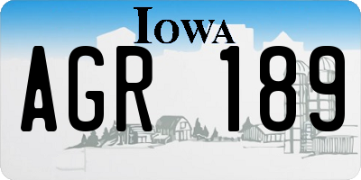 IA license plate AGR189