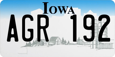 IA license plate AGR192