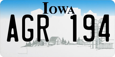 IA license plate AGR194