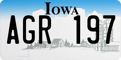 IA license plate AGR197