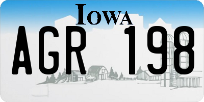 IA license plate AGR198