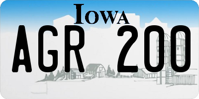 IA license plate AGR200