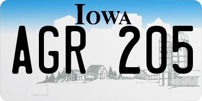 IA license plate AGR205