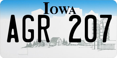 IA license plate AGR207