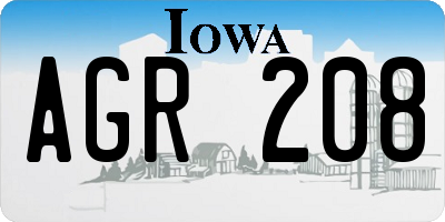 IA license plate AGR208