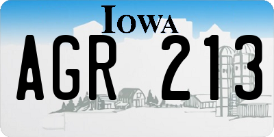 IA license plate AGR213