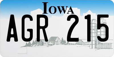 IA license plate AGR215