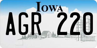 IA license plate AGR220